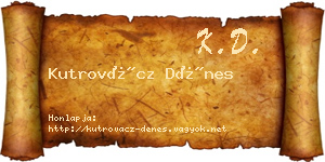 Kutrovácz Dénes névjegykártya